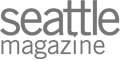 The image shows the logo for "Seattle Magazine" in lowercase letters with a simple, gray font.